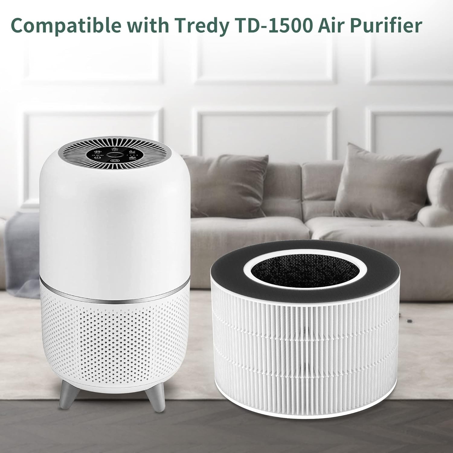 4 Packs TD-1500 Replacement Filter Compatible with Tredy TD-1500 TD-1500BM Pu…