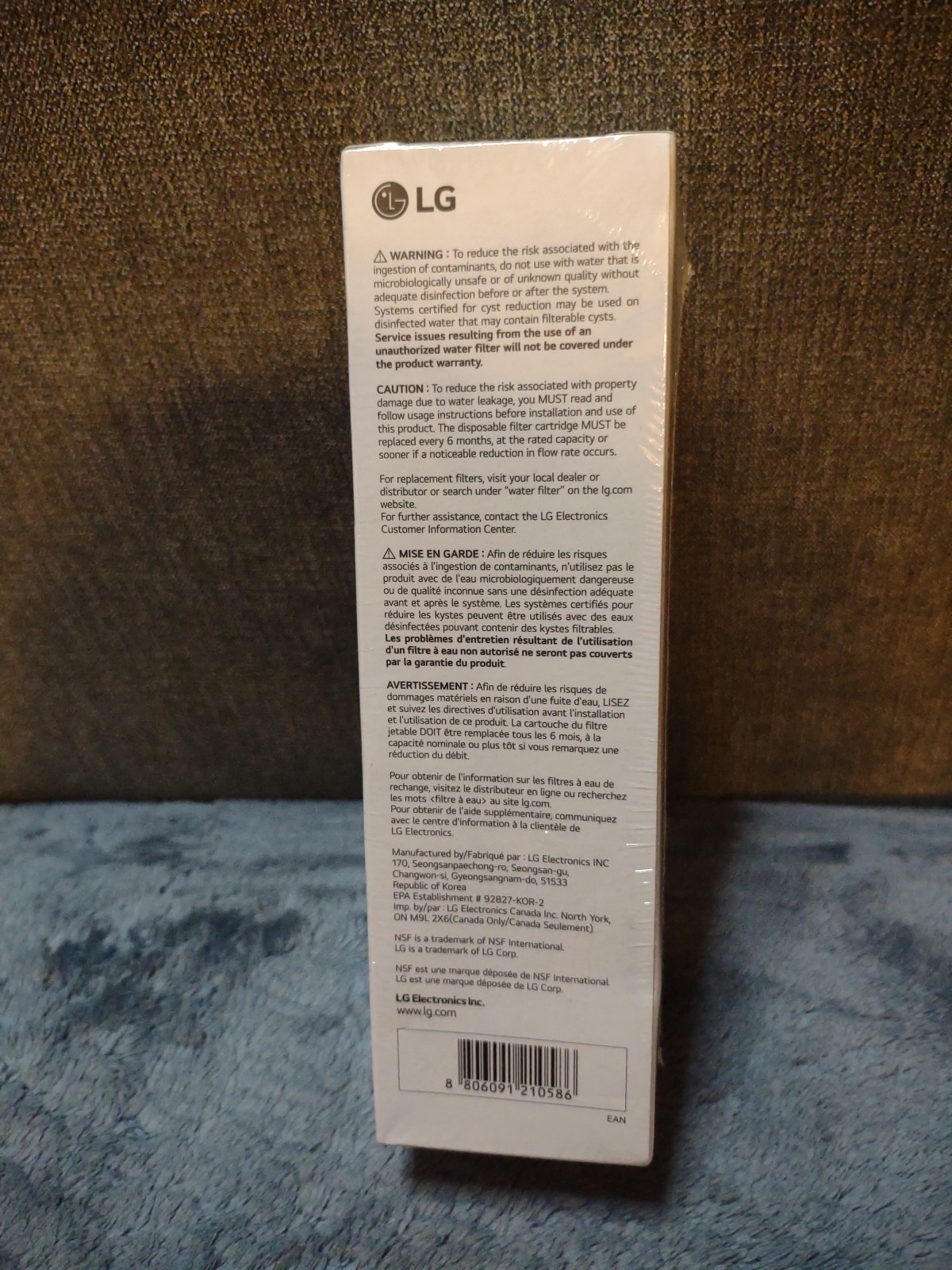 LG Refrigerator Water Ice Filter LT1000P LT1000PC LT1000PCS ADQ747935 Sealed