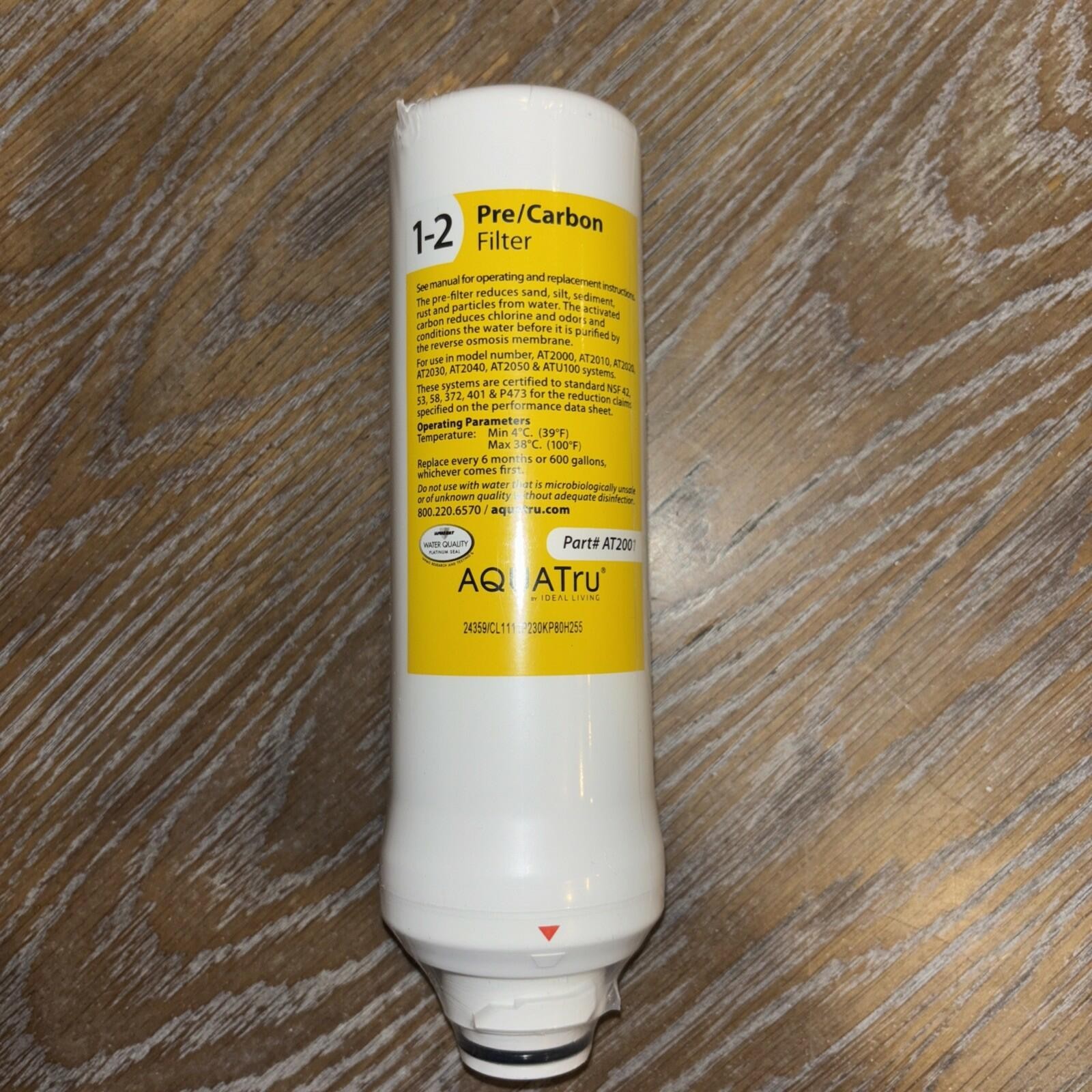 AquaTru Pre/Carbon Stages 1-2 Filter Part #AT2001 (For Classic, Connect, Under)