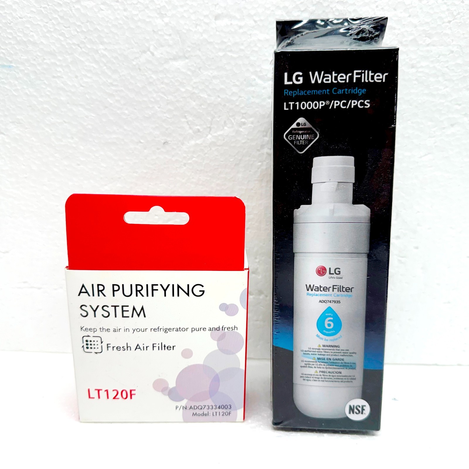 Genuine LG LT1000P Refrigerator Water Filter & LT120F Fresh Air Filter Combo OEM