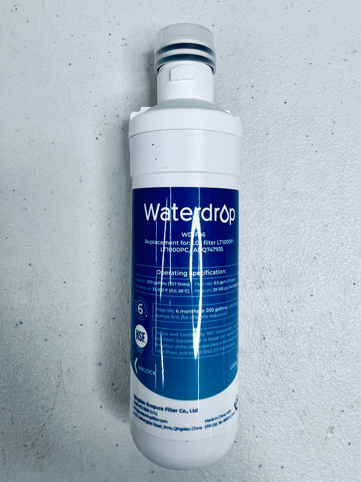 3 pk Waterdrop Water Filters WD-F46 Replacement For LG LT1000P/PC ADQ747935