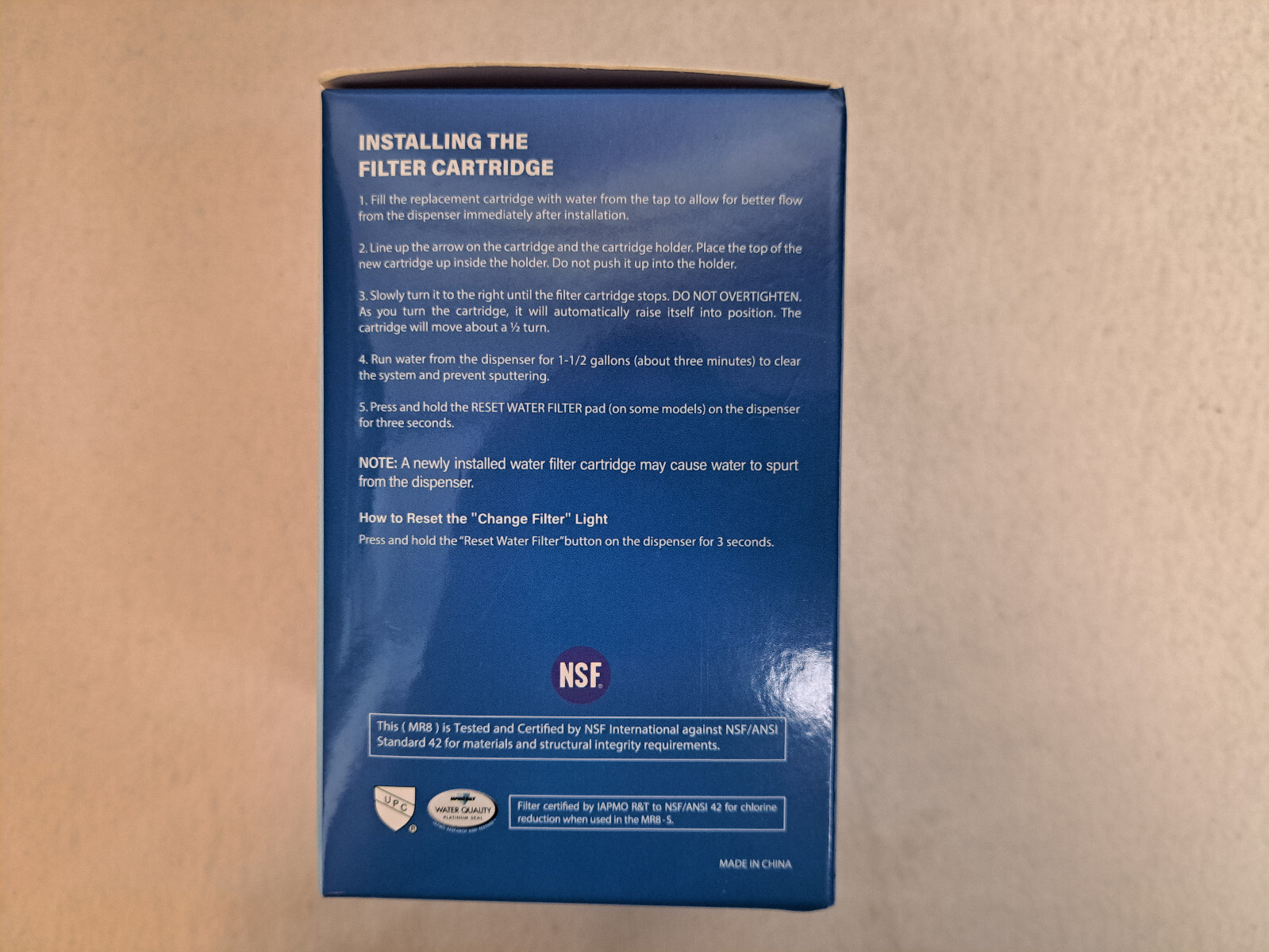 Marriotto – Replacement Refrigerator Water Filter #MR8 – Sealed