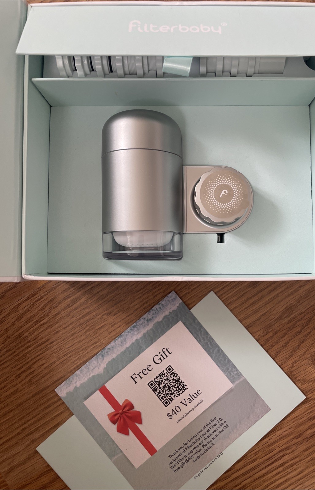 Filterbaby 2.0 Silver Skincare Faucet Water Filter System Open Box Complete Set