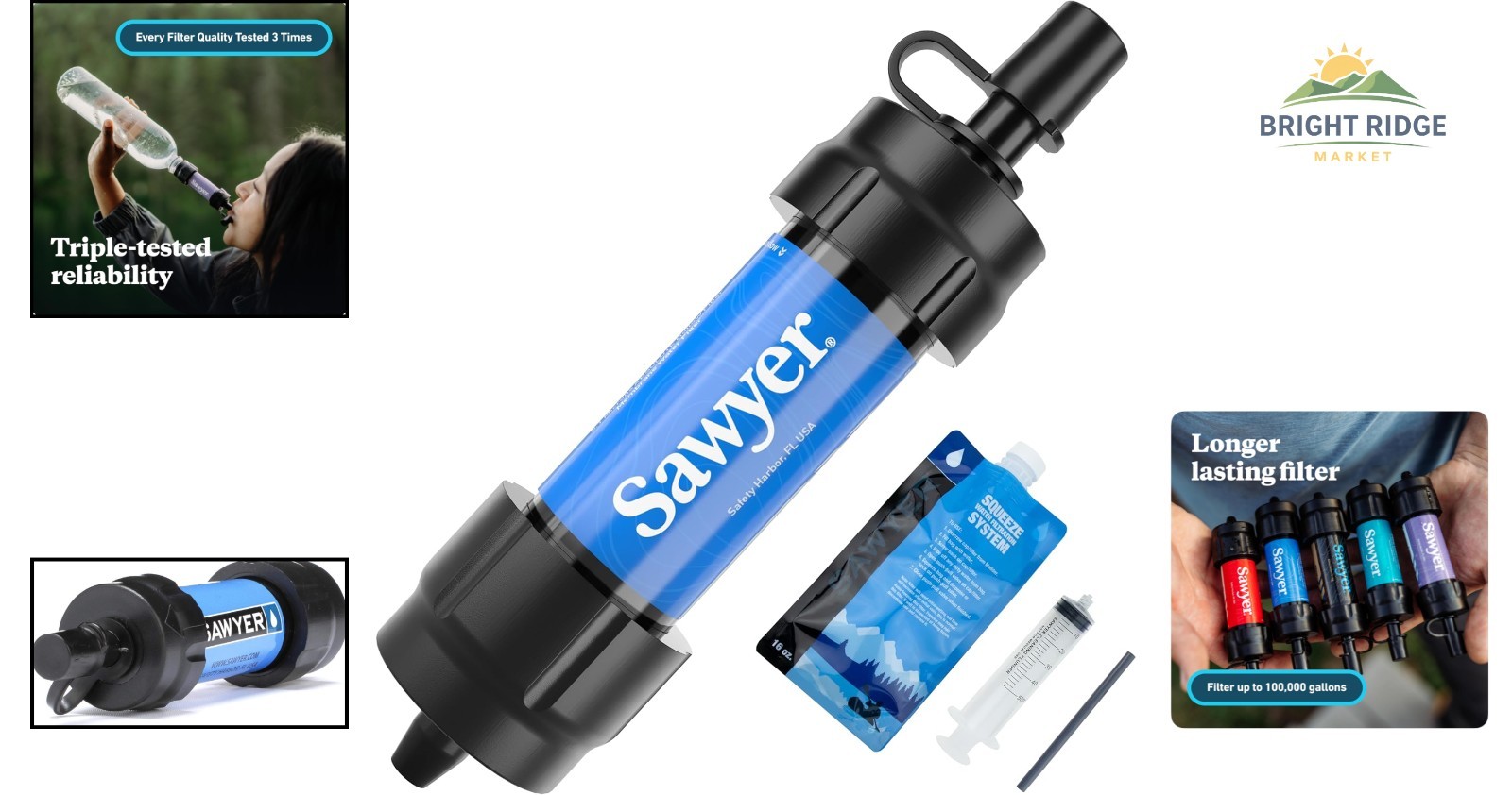 Mini Water Filtration System with 99.999999% Bacteria Protection, Portable Use