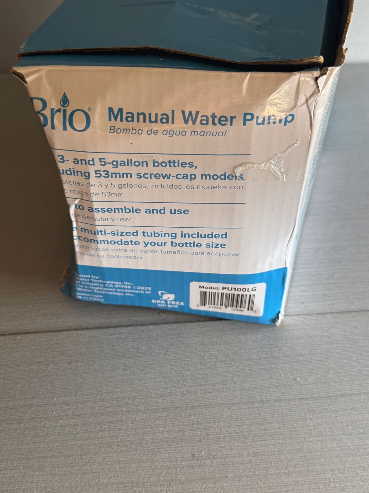 Brio Manual Water Pump Universal Fit 3 5-Gallon Bottles PU100LG Green BPA Free