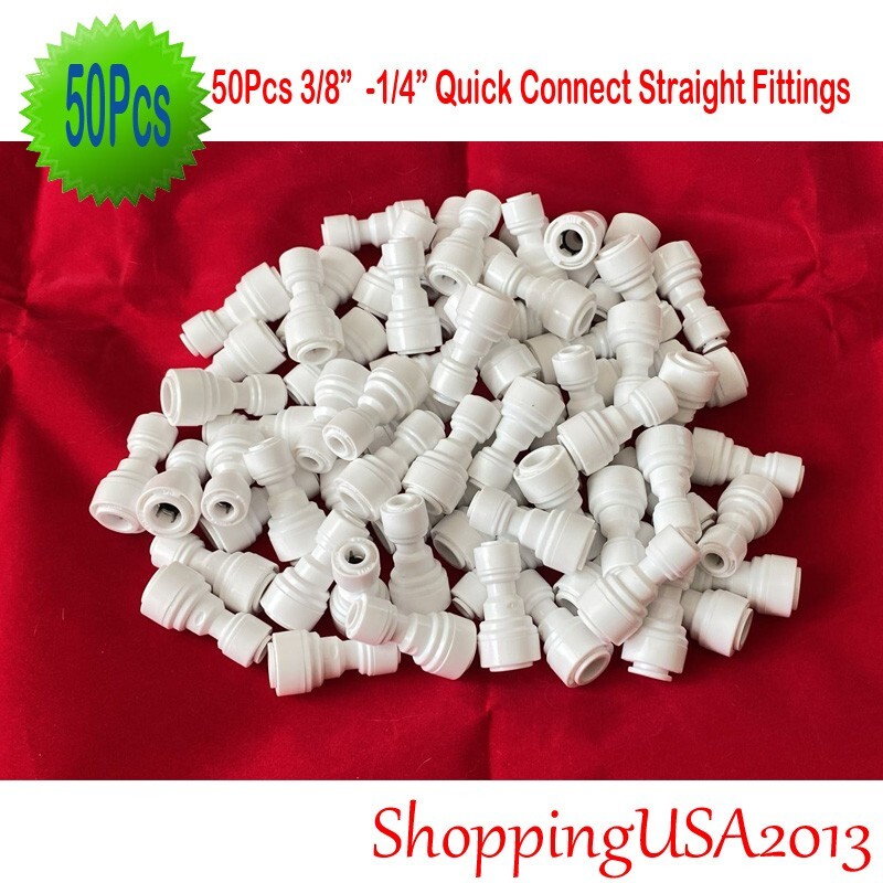 50 Pcs 1/4-3/8″ Quick Connect Straight Fitting Push fit Connector Adapter