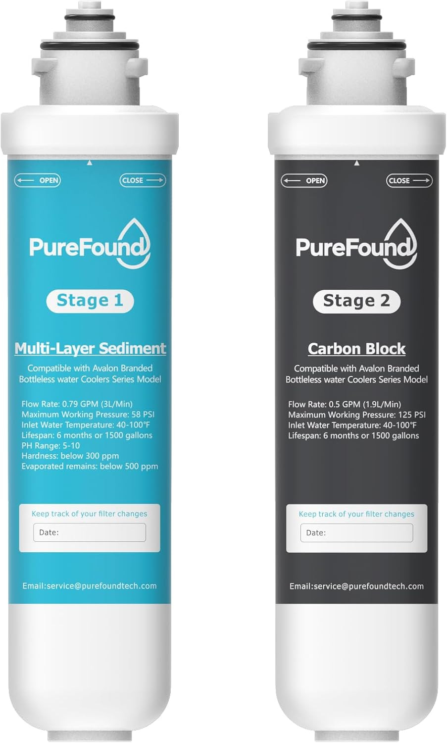 2 Stage Replacement Filters Compatible with All Avalon Bottleless Water Coolers