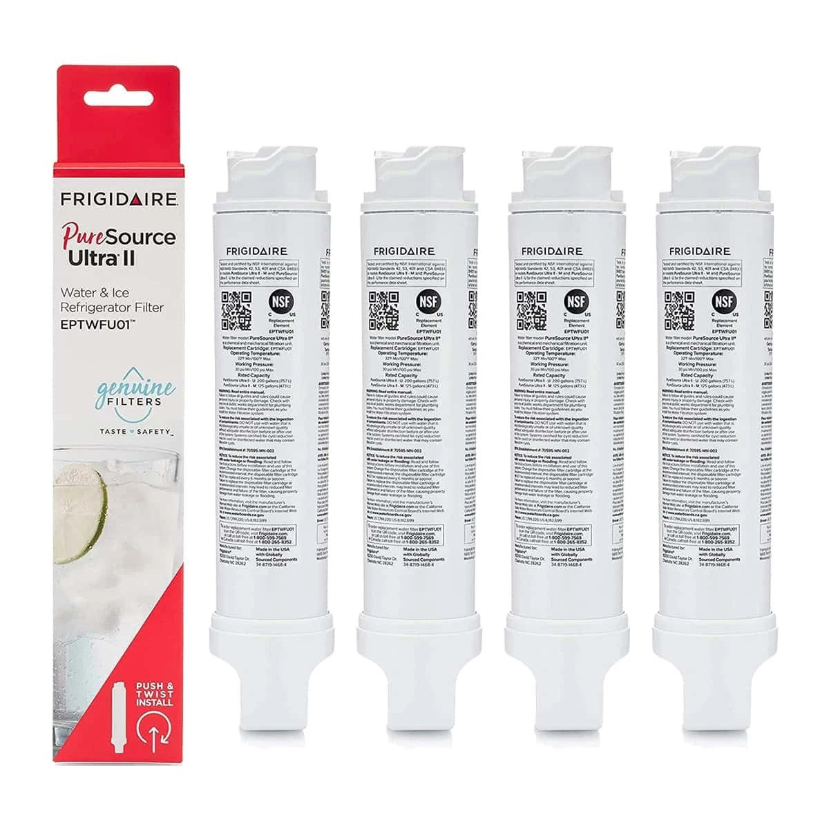 1-4Pcs Frigidaire EPTWFU01 Pure Source Ultra II Refrigerator Water Filter Sealed