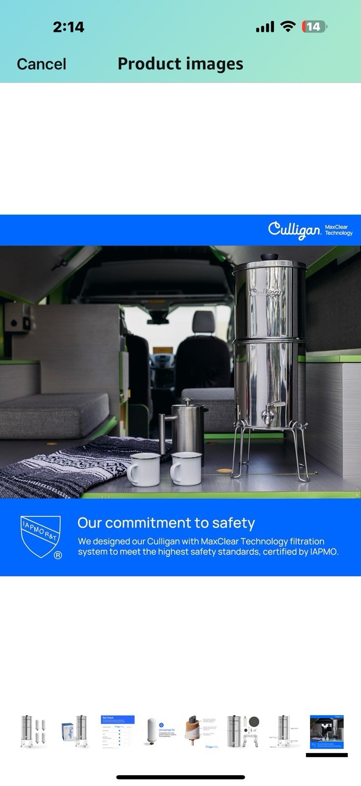Culligan with MaxClear Technology 2.25 Gallon Gravity Water Filter System,