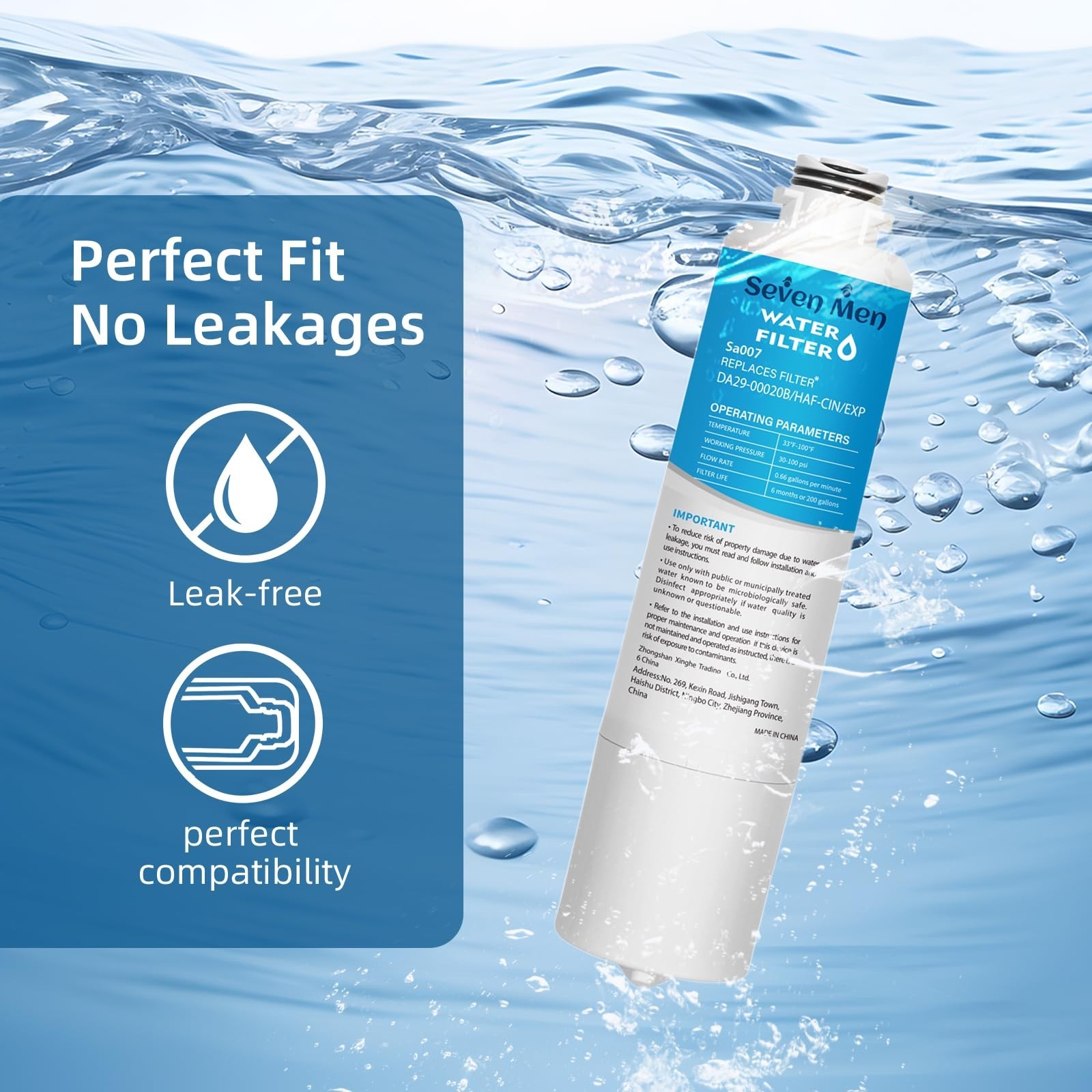 Water Filter Replacement Compatible with Samsung HAF-CIN/EXP, DA29-00020B, 2-Pac