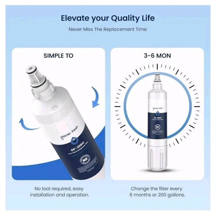 3 Pack Glacier Fresh Water Filter Replacement For Sub Zero #4204490