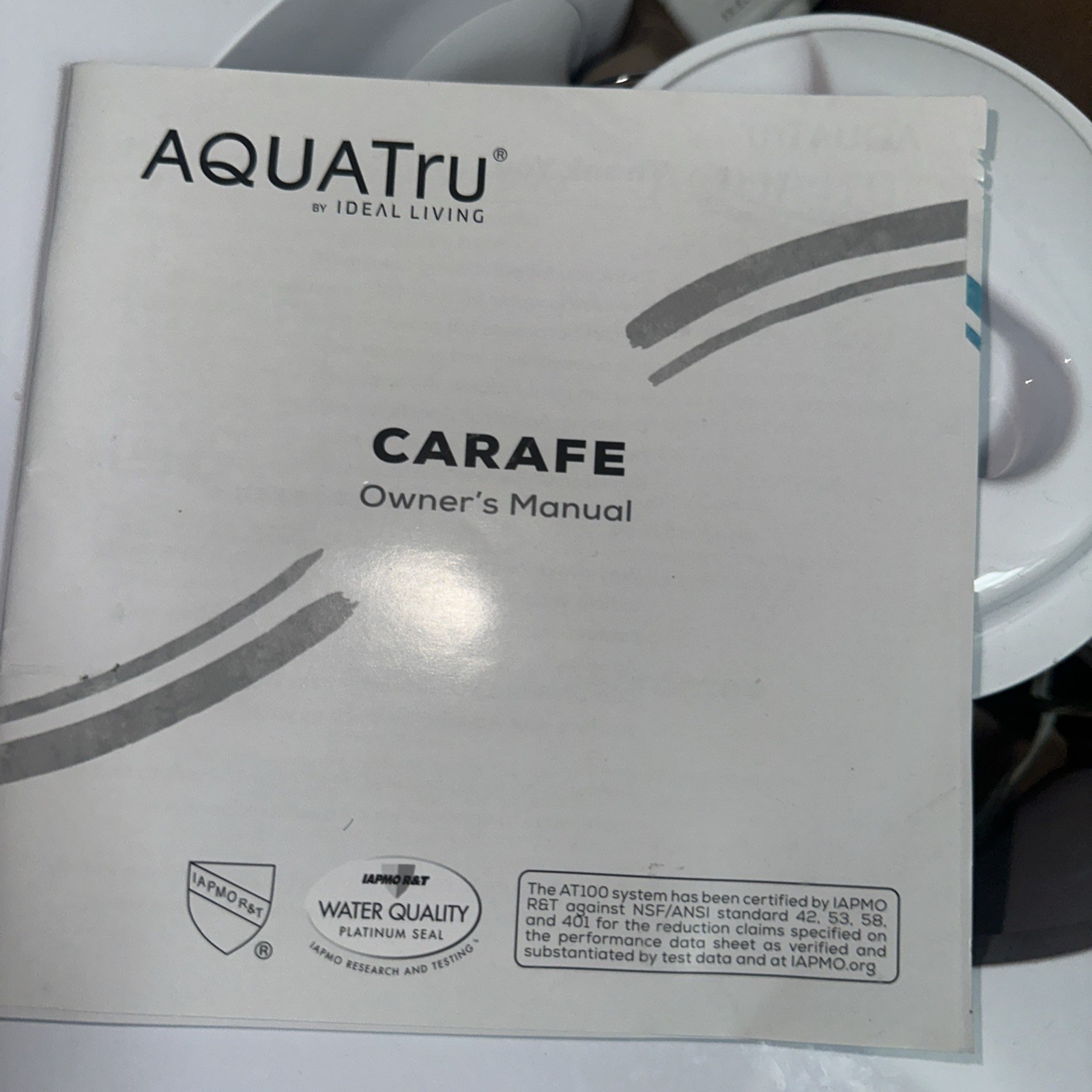 AquaTru Carafe Countertop Water Purifier – Model AT100 -OPEN BOX – used twice