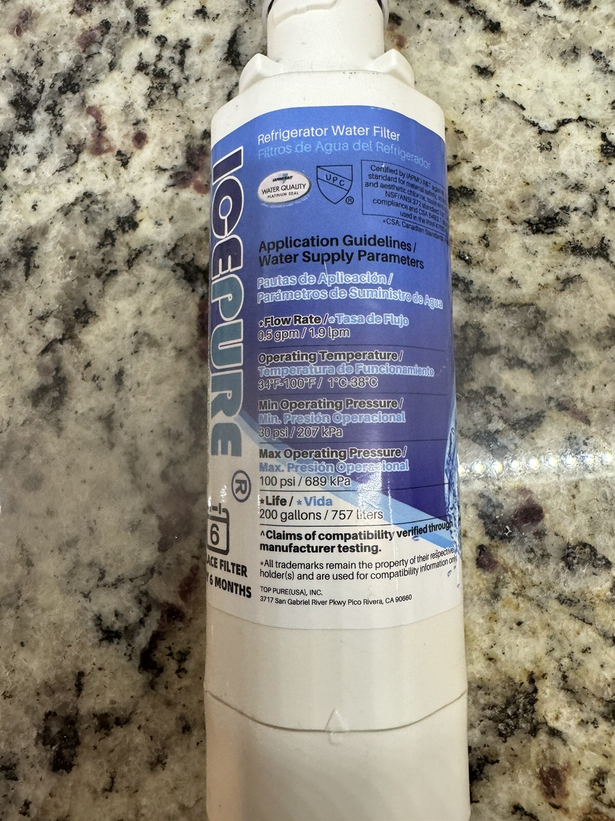 Icepure Plus refrigerator replacement filter #RWF4700AC NIP Wow Fast Shipping