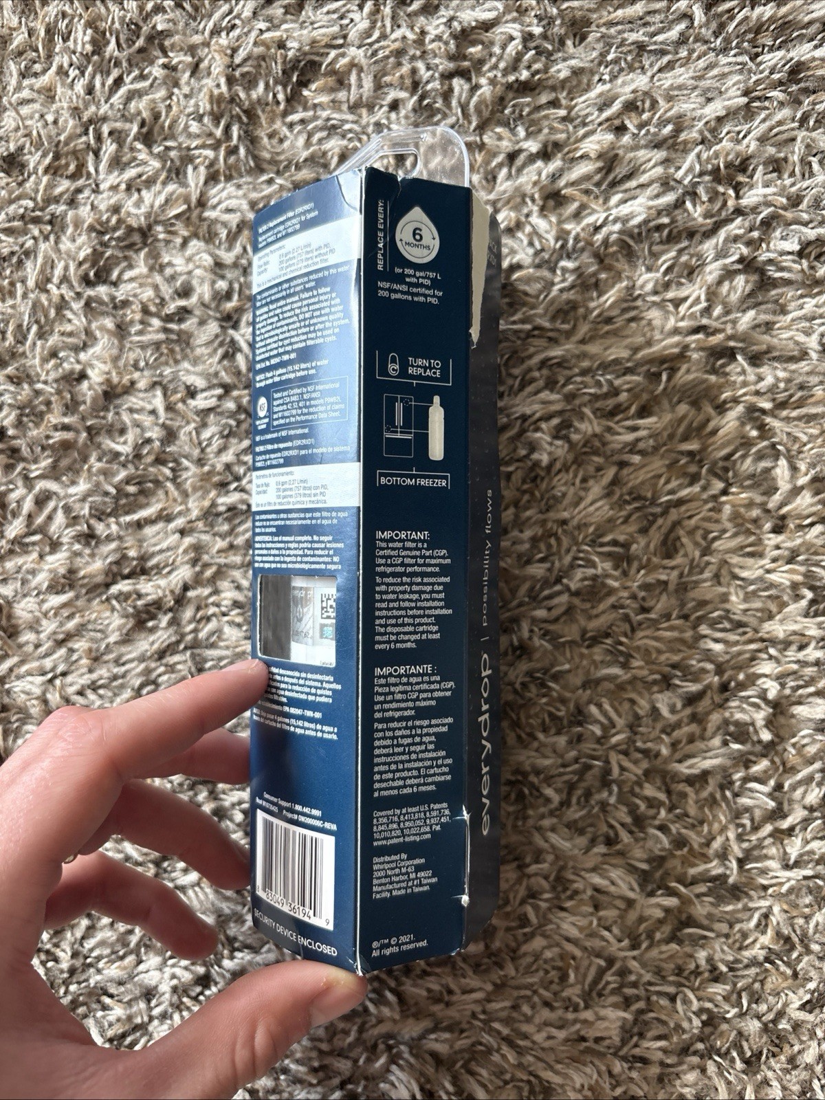 EveryDrop #2 Ice & Water Refrigerator Filter ΕDR2RXD1 New In Box