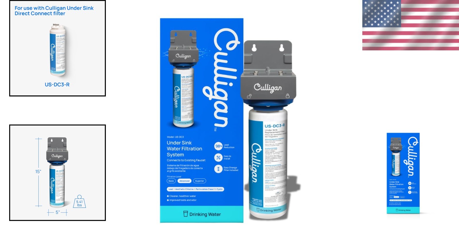 1.5 GPM Under Sink Water Filtration with Quick Twist-Lock Replacement, 12