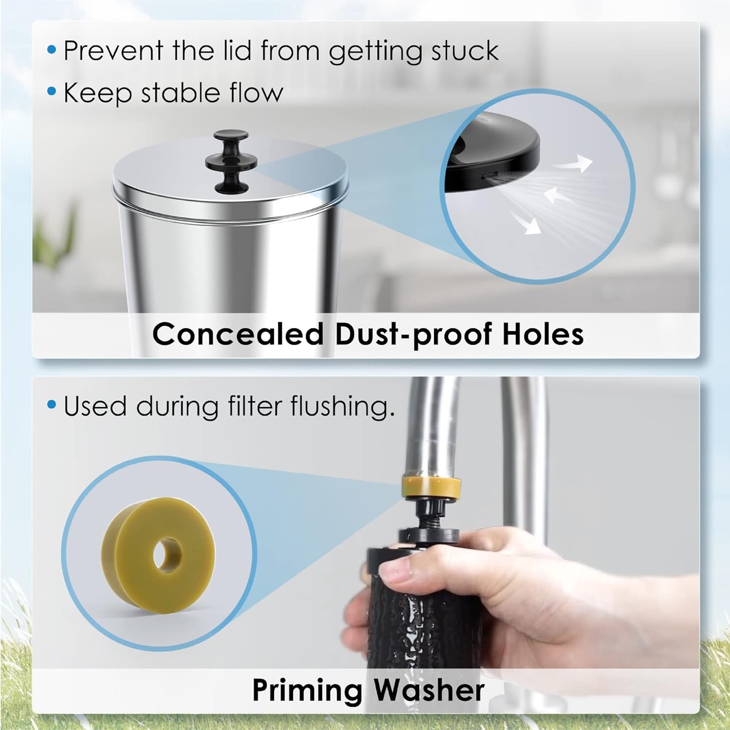 Waterdrop Gravity-fed Water Filter System,2.25-gallon Stainless-steel System