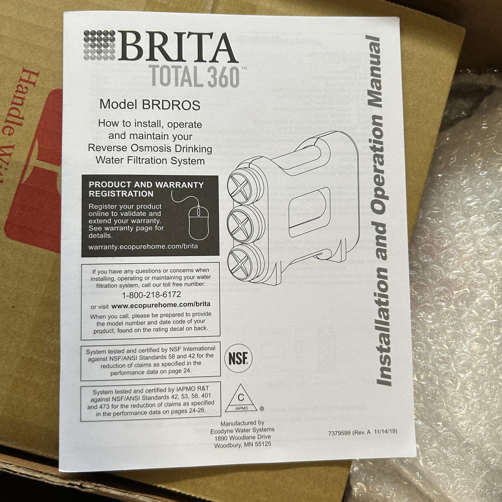 Brita Total360 Undersink Reverse Osmosis Water Filtration System, BRDROS