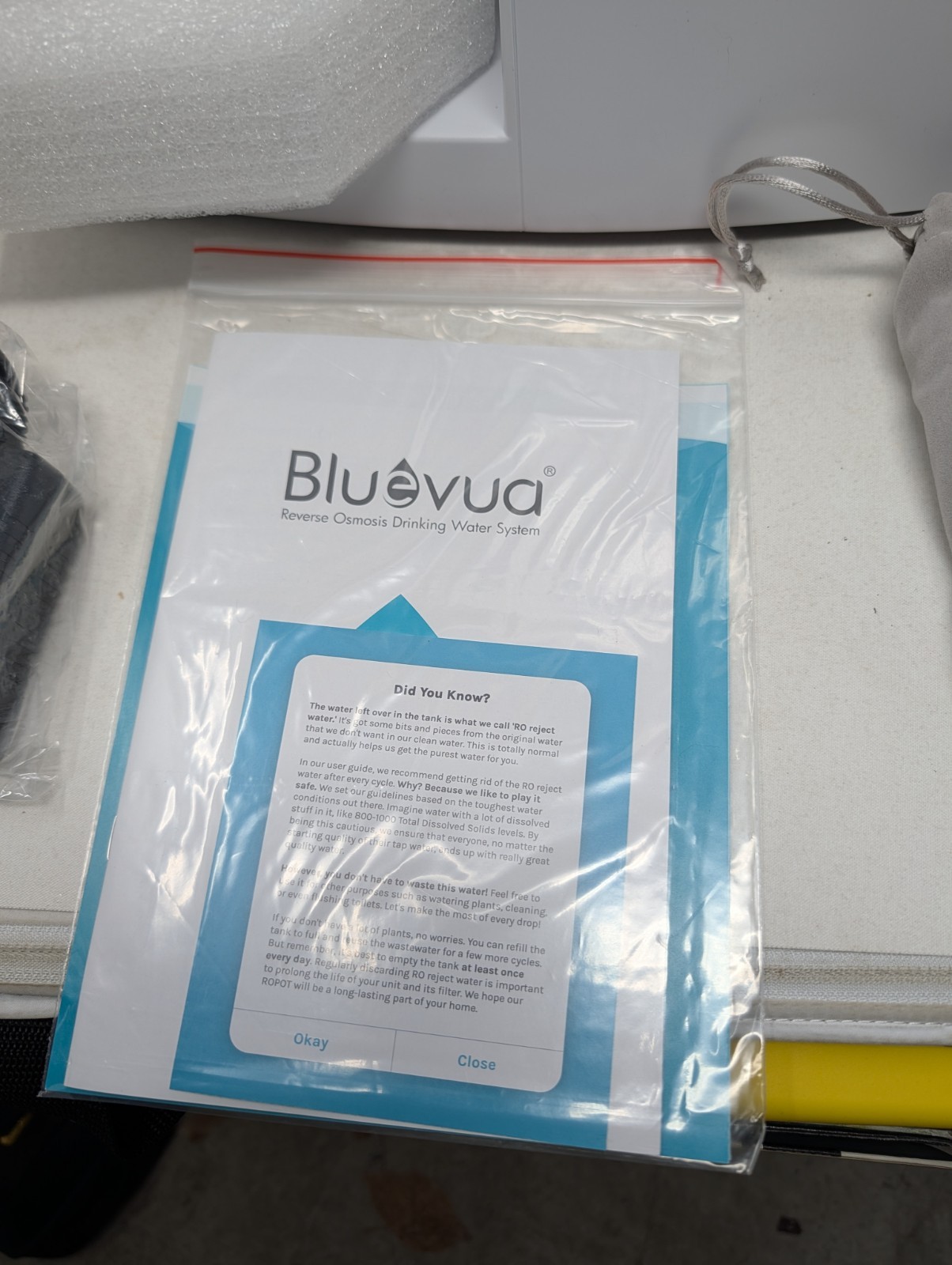 Bluevua RO100ROPOT UV Reverse Osmosis System Countertop Water Filter 6 Stage NOB