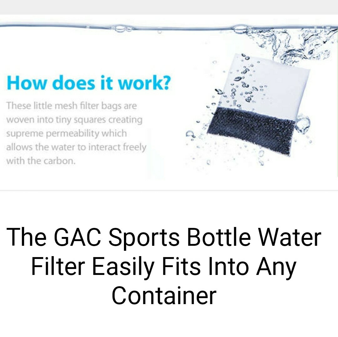 Activated Charcoal Carbon SPORT BOTTLE Filter Packs, Pure Water Distiller GAC X8