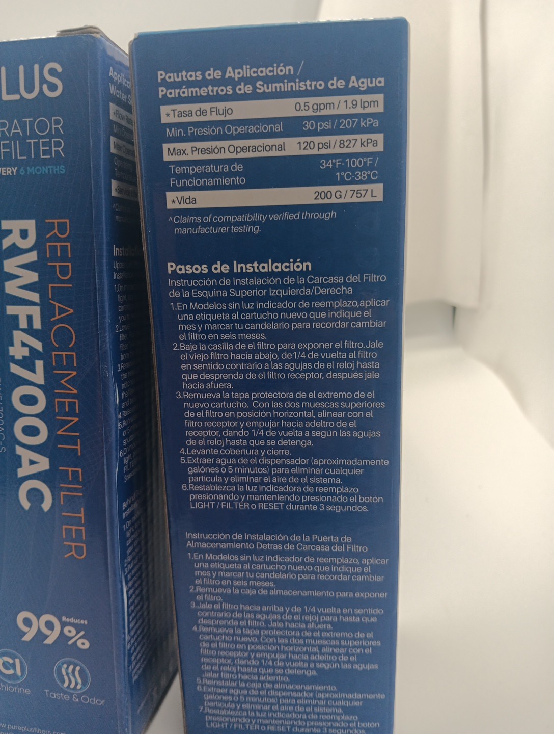 RWF4700AC Fit for LT1000P, ADQ747935, LMXS28626D, LMXS30796S water filter 2PACK