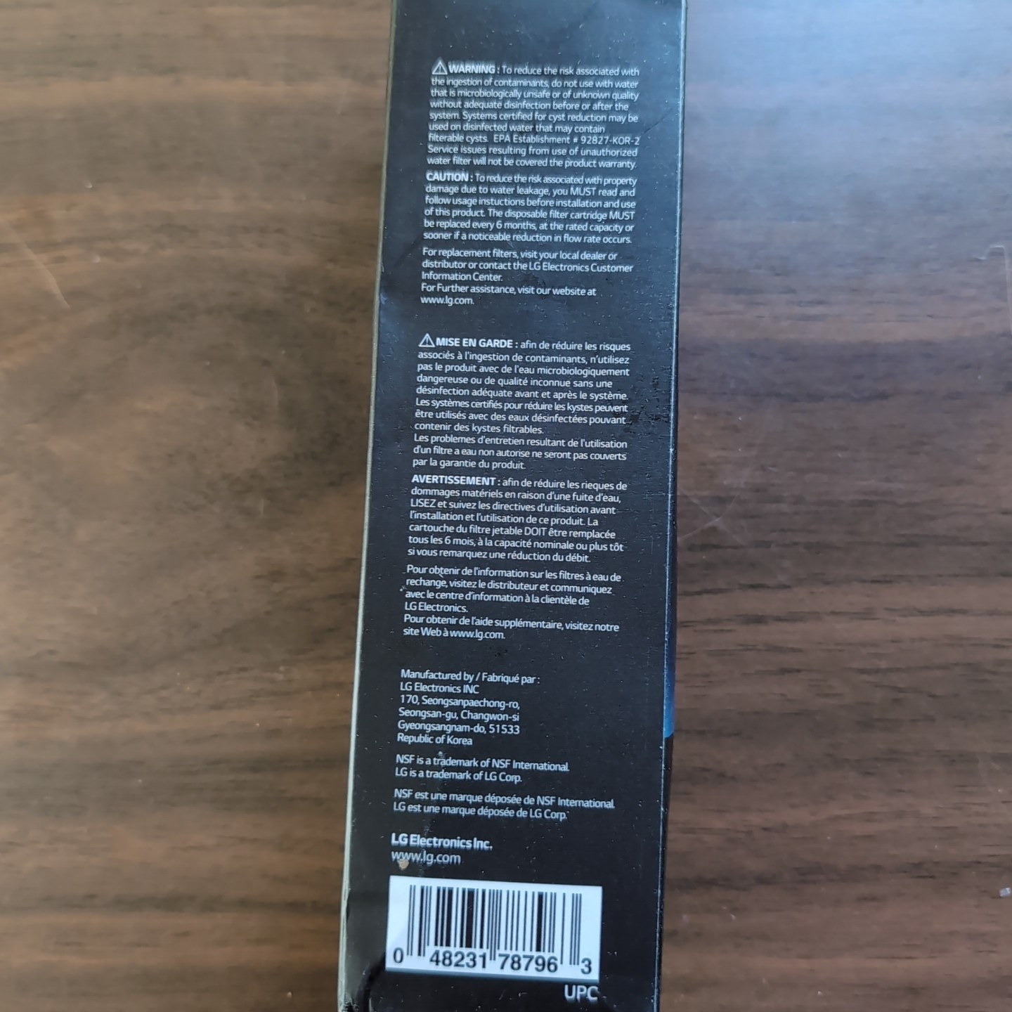 Genuine LG Water Filter Replacement Cartridge LT1000P/PC/PCS – New and Sealed!
