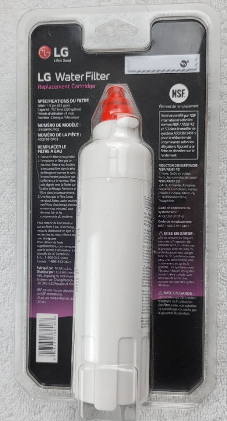 LG LT800P Refrigerator Water Filter Genuine ADQ73613403 NSF Certified NEW