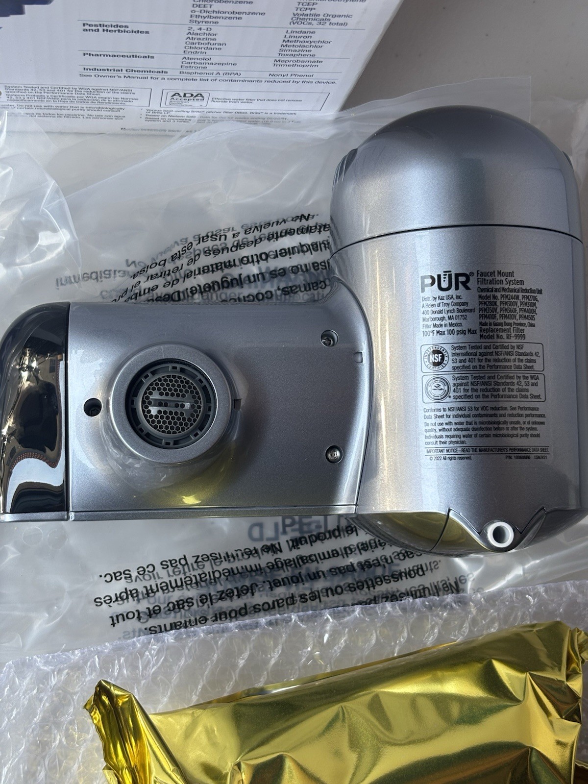PUR PLUS Faucet Filtration System Metallic Gray PFM350V + 3 Filters RF-3375 NEW