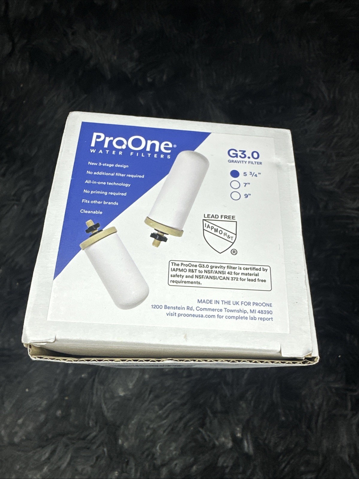 ProOne G-Series G3.0 5″ 3/4 Gravity Water Filter for Traveler+ & Big+ Systems