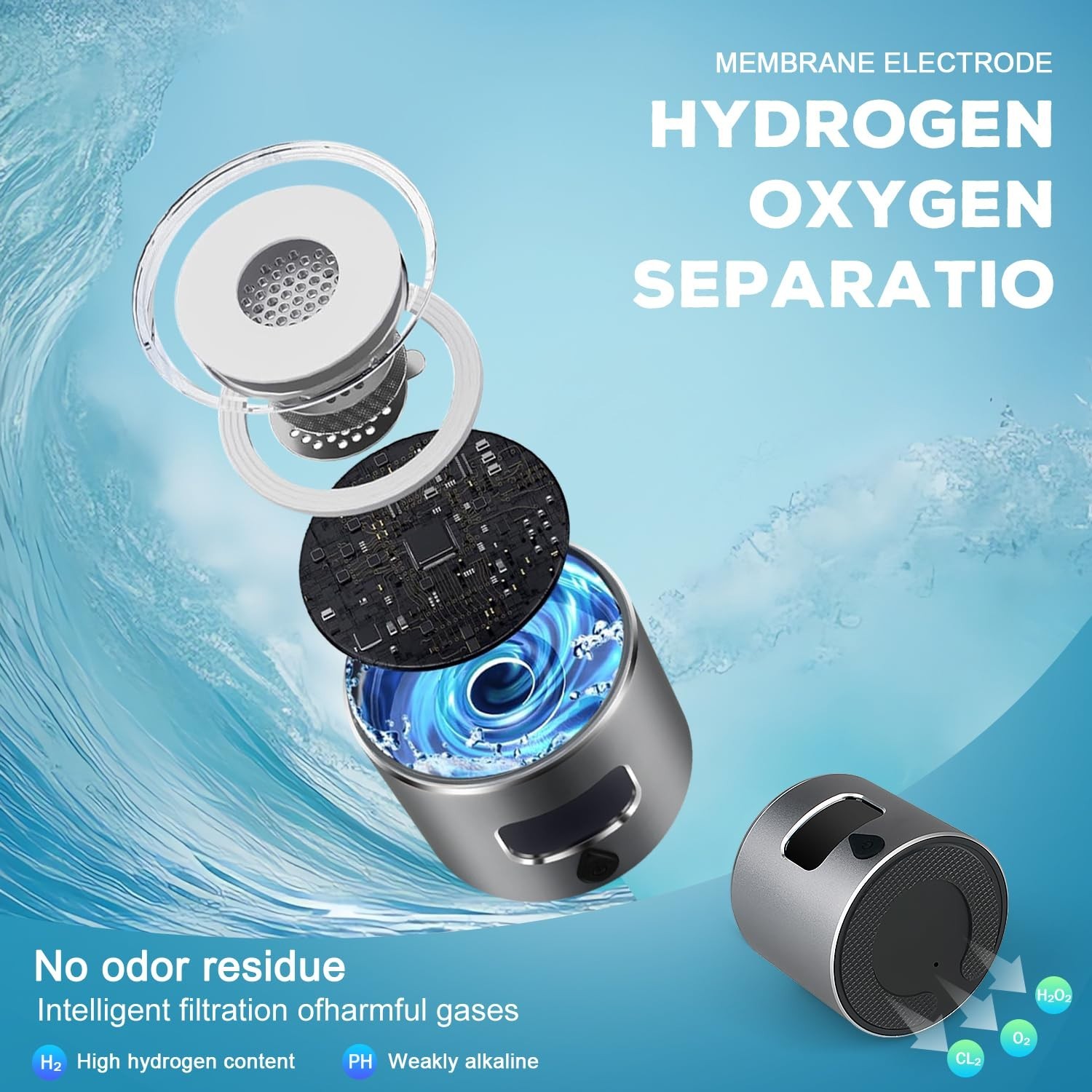 Hydrogen Water Bottle Generator, 340ml Portable Hydrogen Water Maker 5000ppb