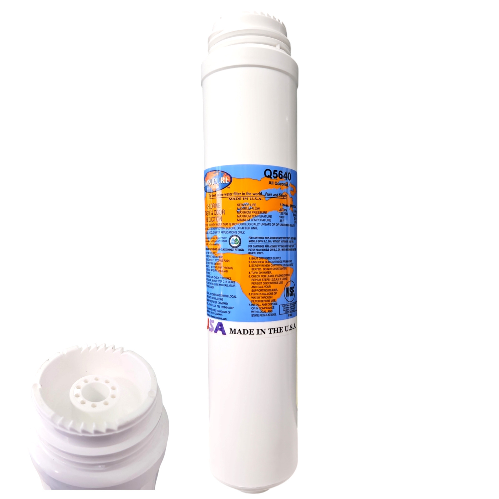 Omnipure Q5640 T40 Coconut Carbon GAC 12″ Pre/Postfilter 2500 gal