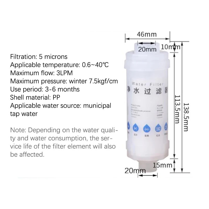 PreFilter Water Filter PP Cotton Filter Purifier Removal Heavy Metal Purifier Sh