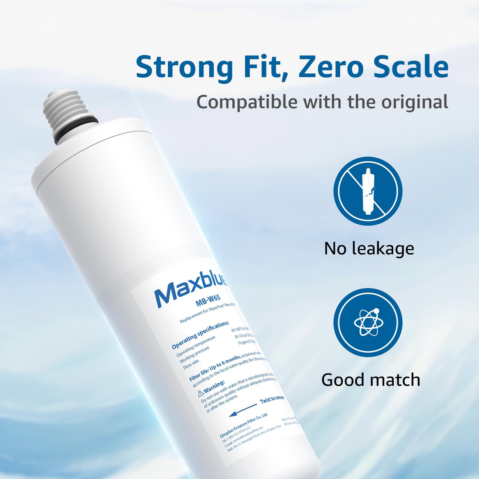 Maxblue Scale Inhibitor Water Filter Replacement for Aqua-Pure® System AP431,…