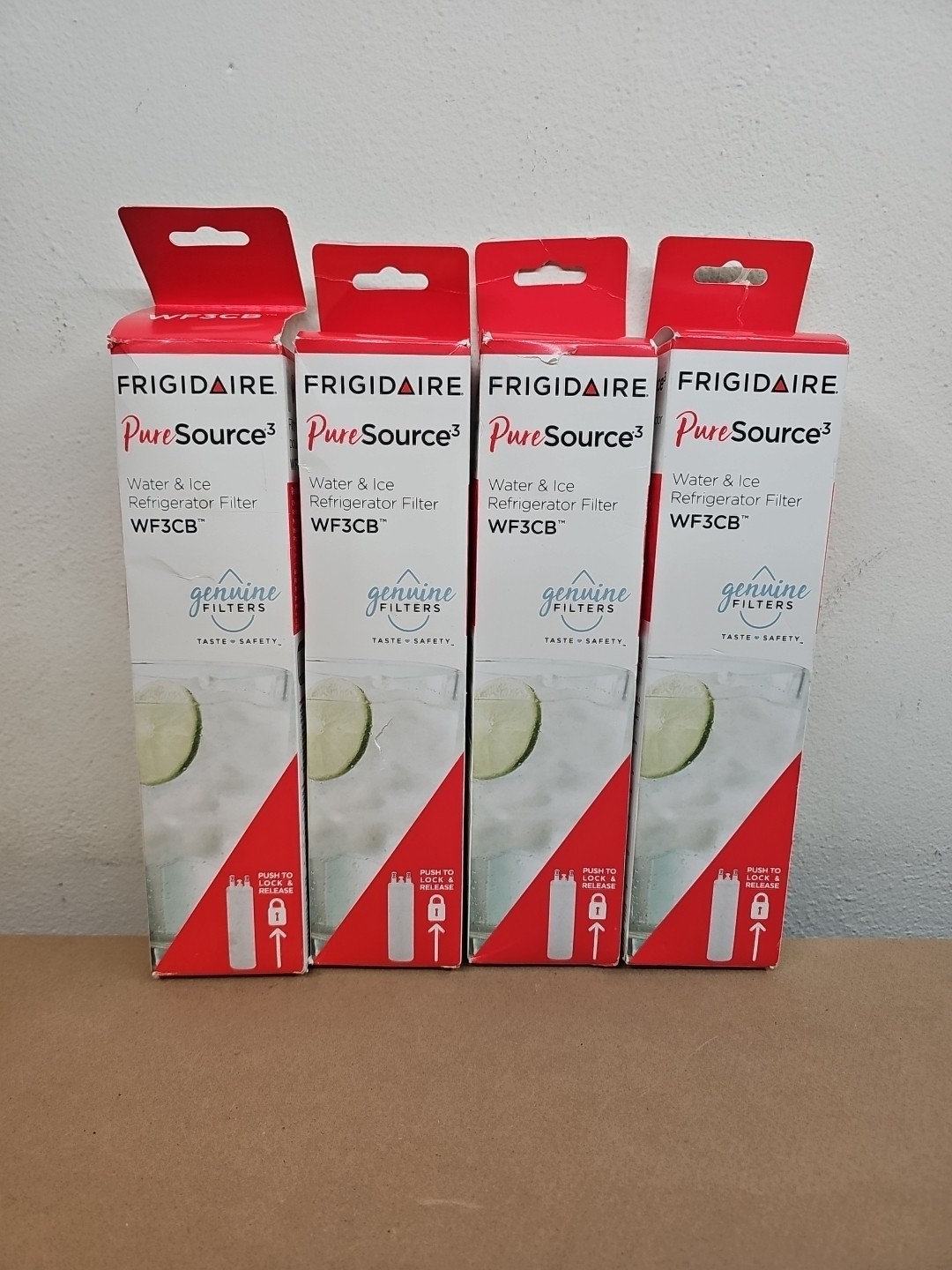 NEW LOT OF 4 OEM Frigidaire WF3CB Pure Source 3 Water & Ice Refrigerator Filter