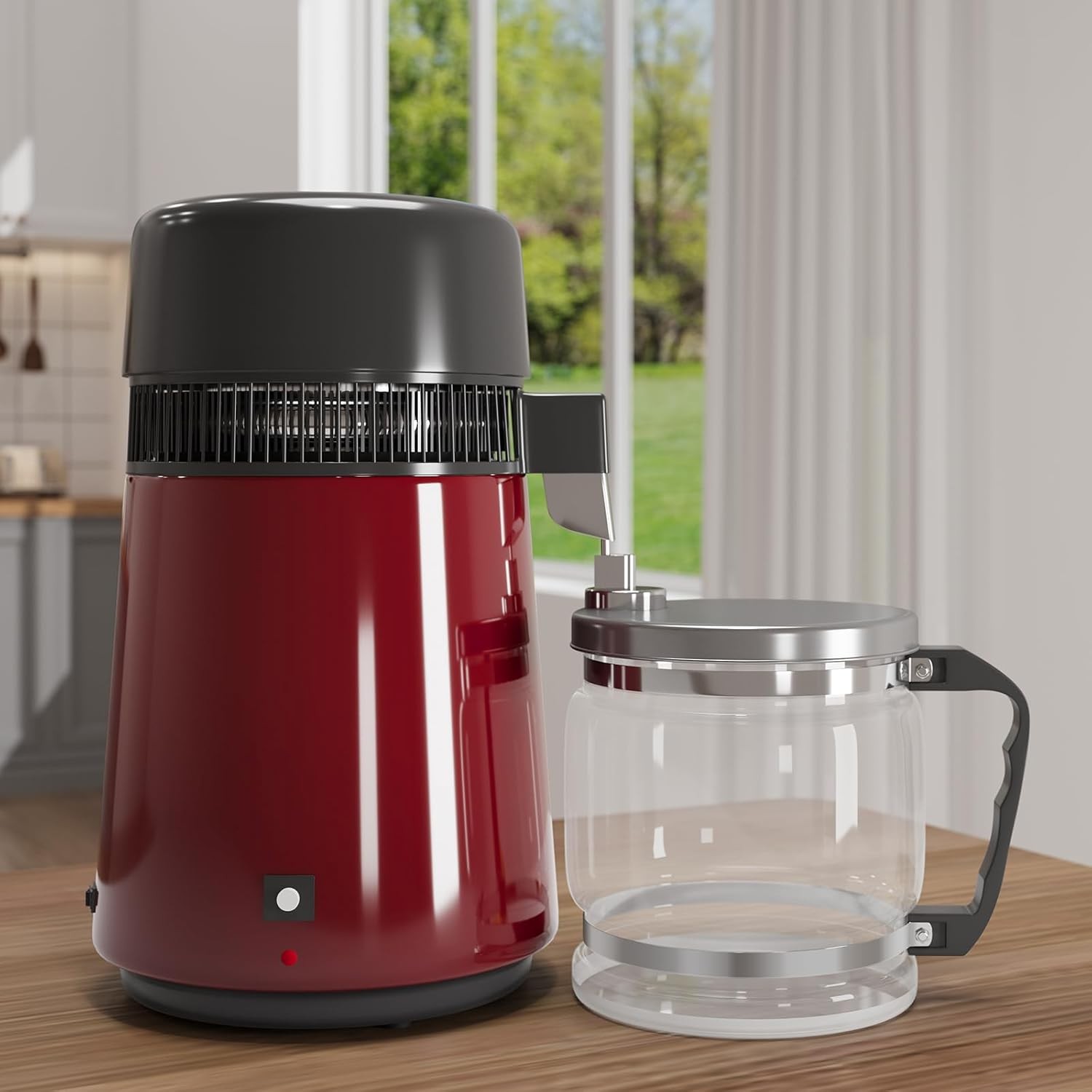 4L Stainless Steel Water Distiller 750W with Glass Jug, Gold/Red/Silver