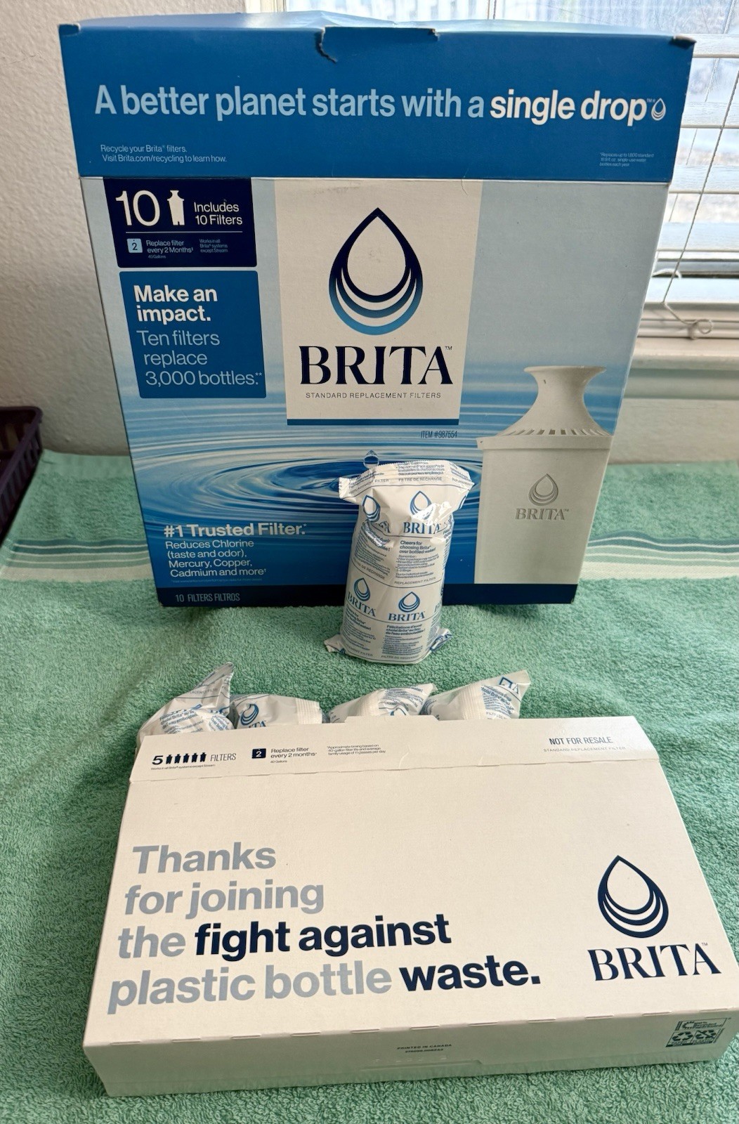 Genuine Brita Standard Replacement Water Filters 10 Pack 987554 – NEW
