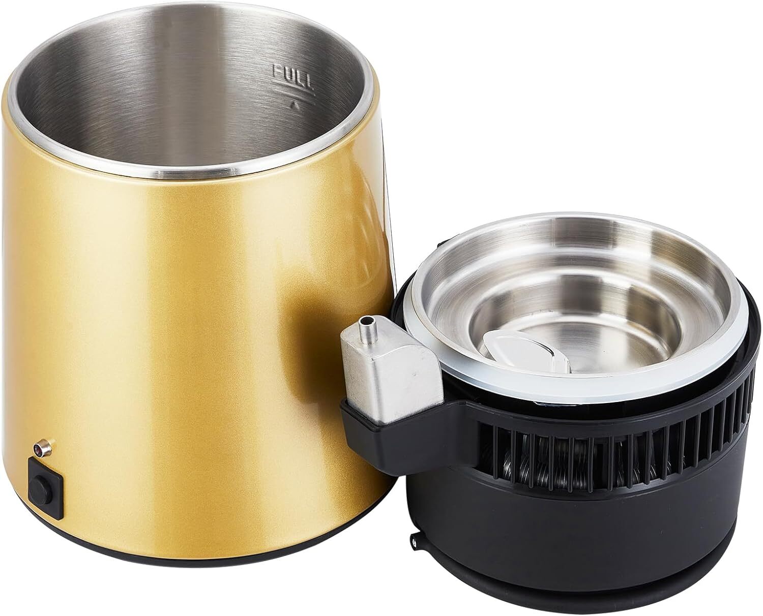 4L Stainless Steel Water Distiller 750W with Glass Jug, Gold/Red/Silver