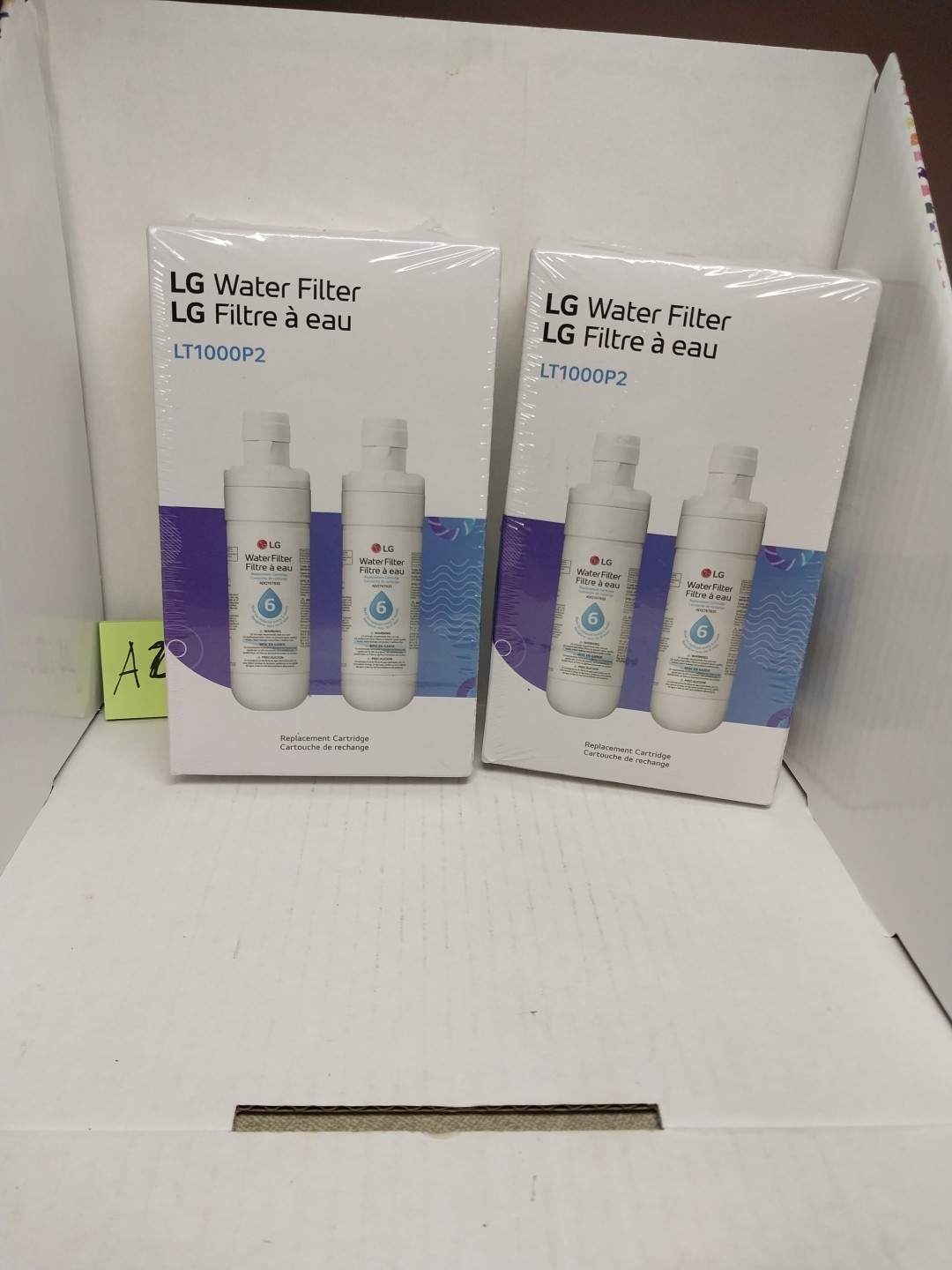 2 Pk X2 Genuine LG LT1000P2 6-Month / 200 Gal Refr Replacement Water Filter