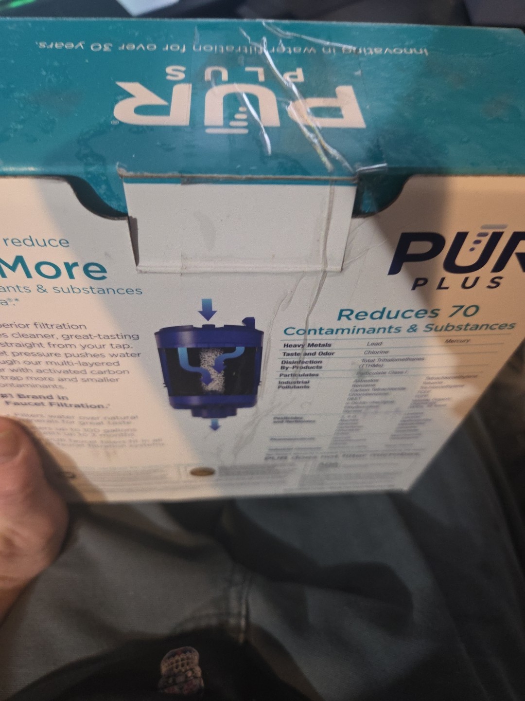 NEW PUR Plus Metallic Gray Horizontal Faucet Mount Water Filter System – PFM400H