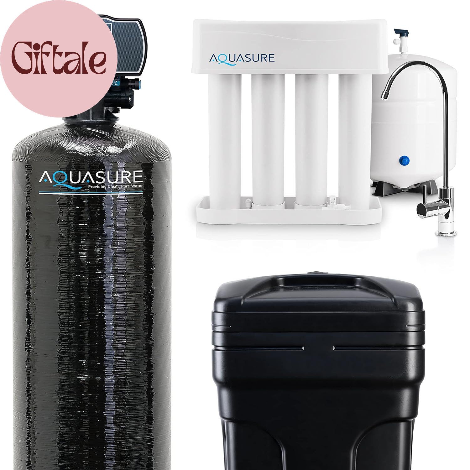 64,000 Grains Whole House Water Filter Bundle with Automatic Digital Metered Con