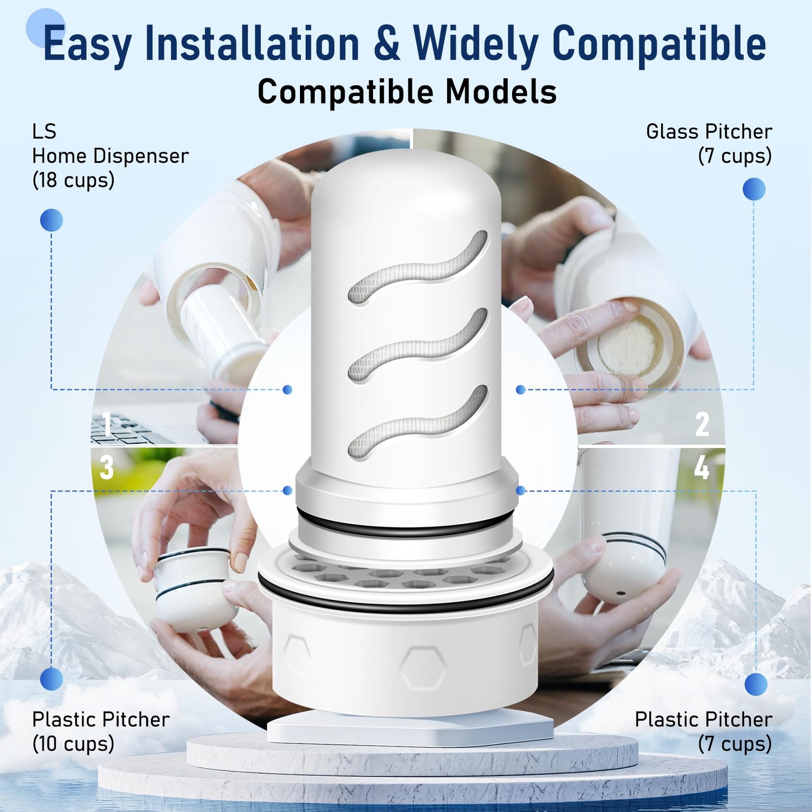 Water Filter Replacement 6+1 Activated Carbon Ion Exchange Membrane Lifestraw