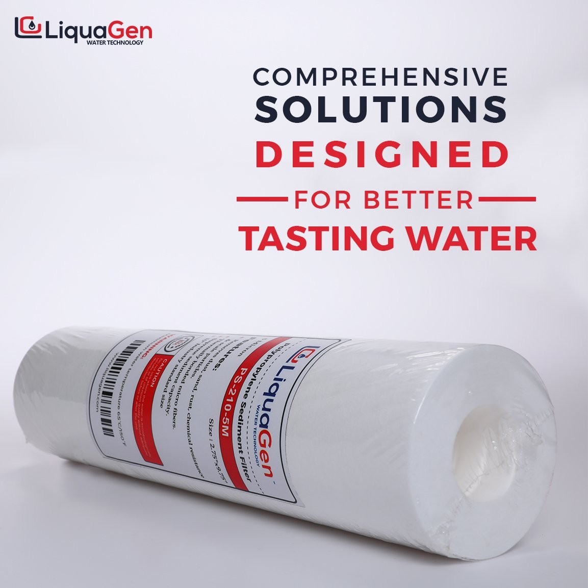 LiquaGen RO Pre Filter Kit Sediment + 2 Carbon Block Stages 1, 2 & 3 Universal