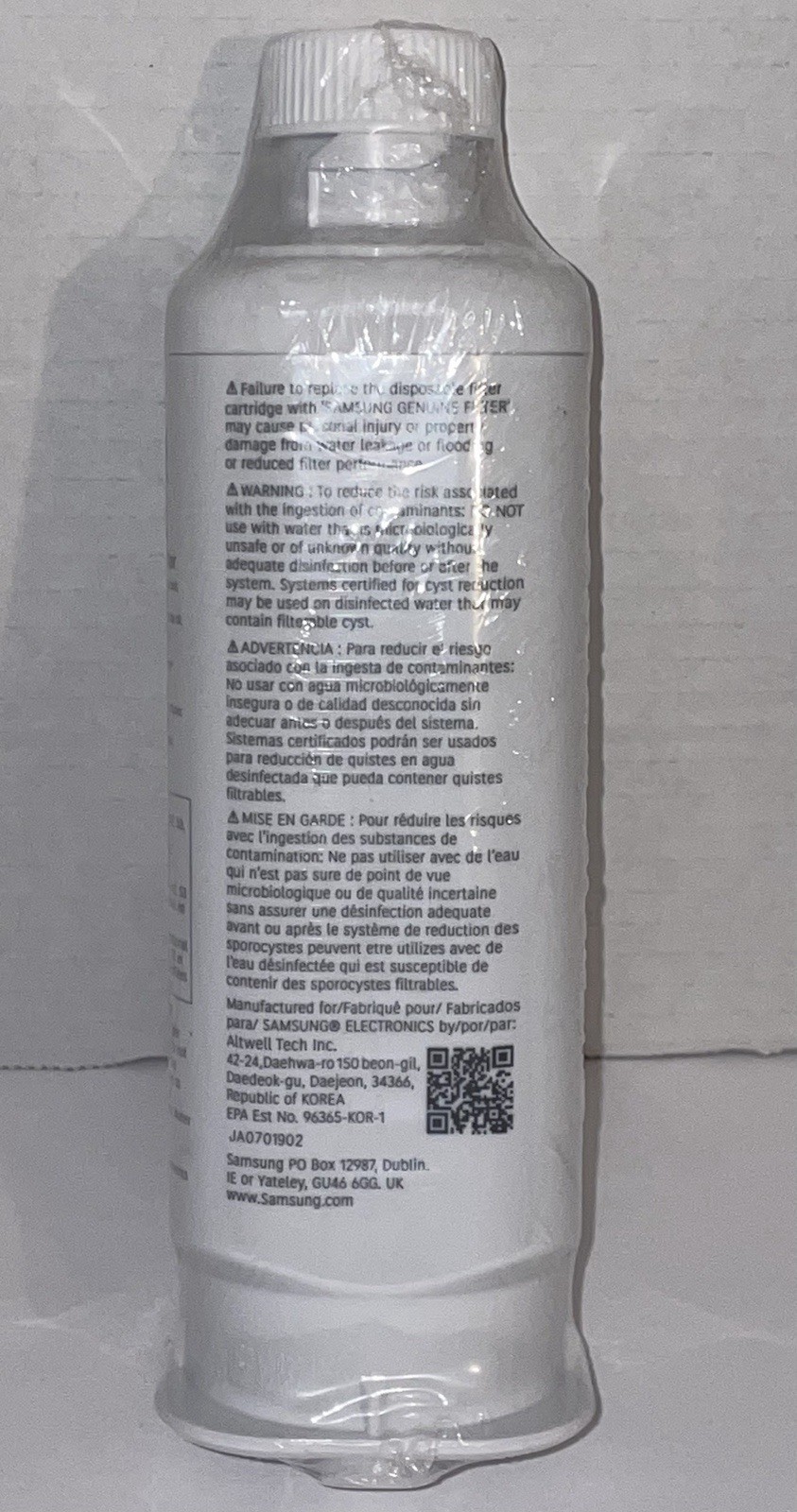 Samsung Genuine Refrigerator Water Filter DA97-17376B for HAF-QIN/EXP Sealed