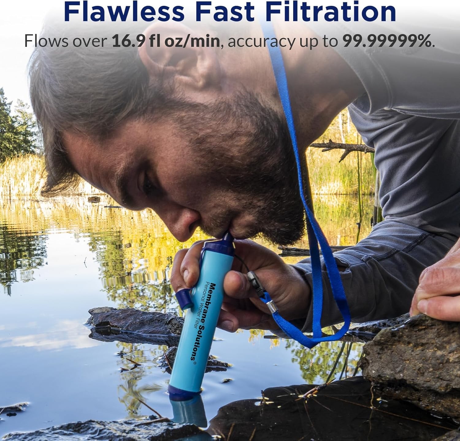 Portable Camping Hiking Emergency Life Survival Purifier Water Filter Straw Tool