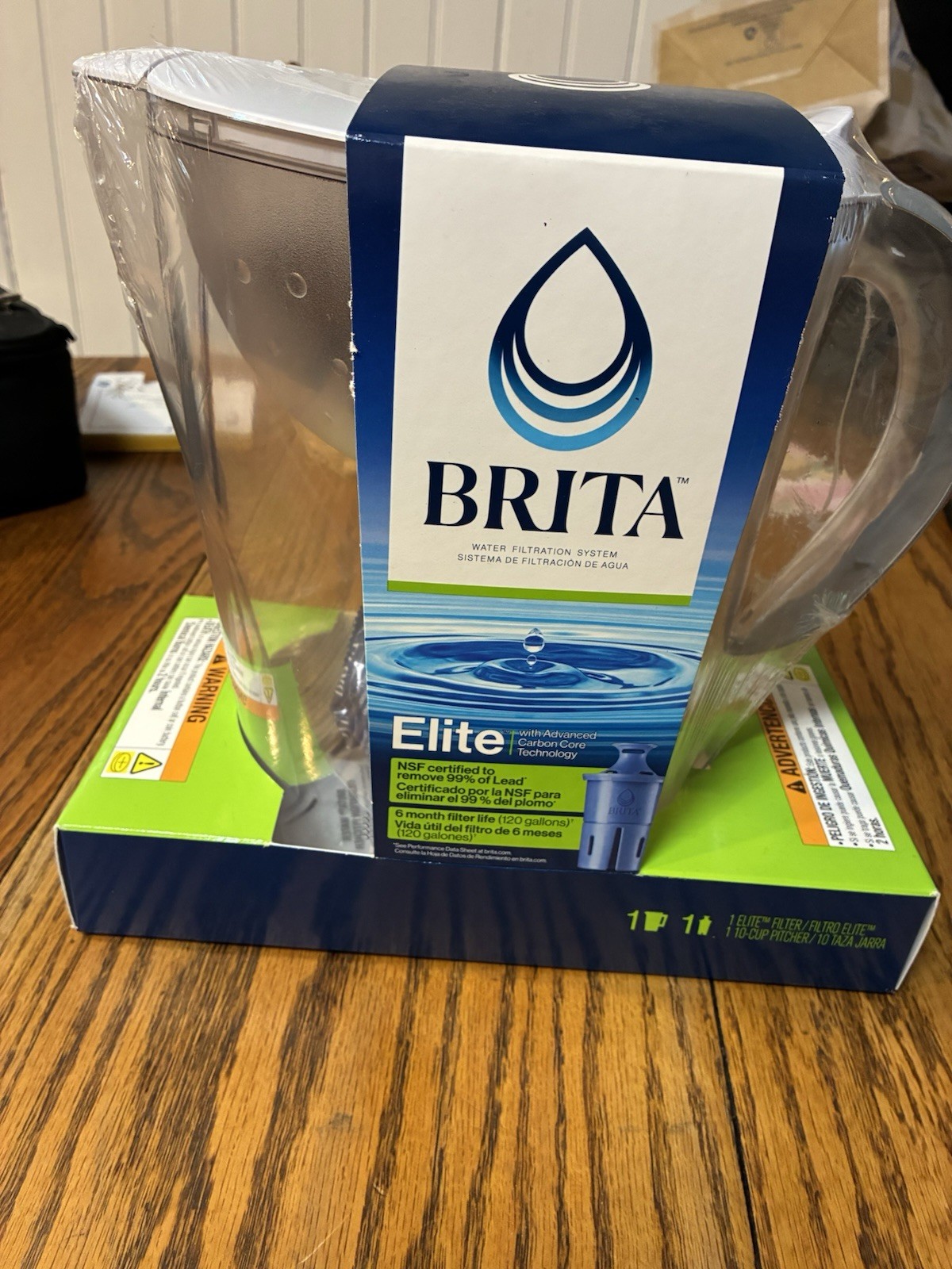 Brita Elite Large 10 Cup Water Filter Pitcher & 6 Month Filter NEW SEALED