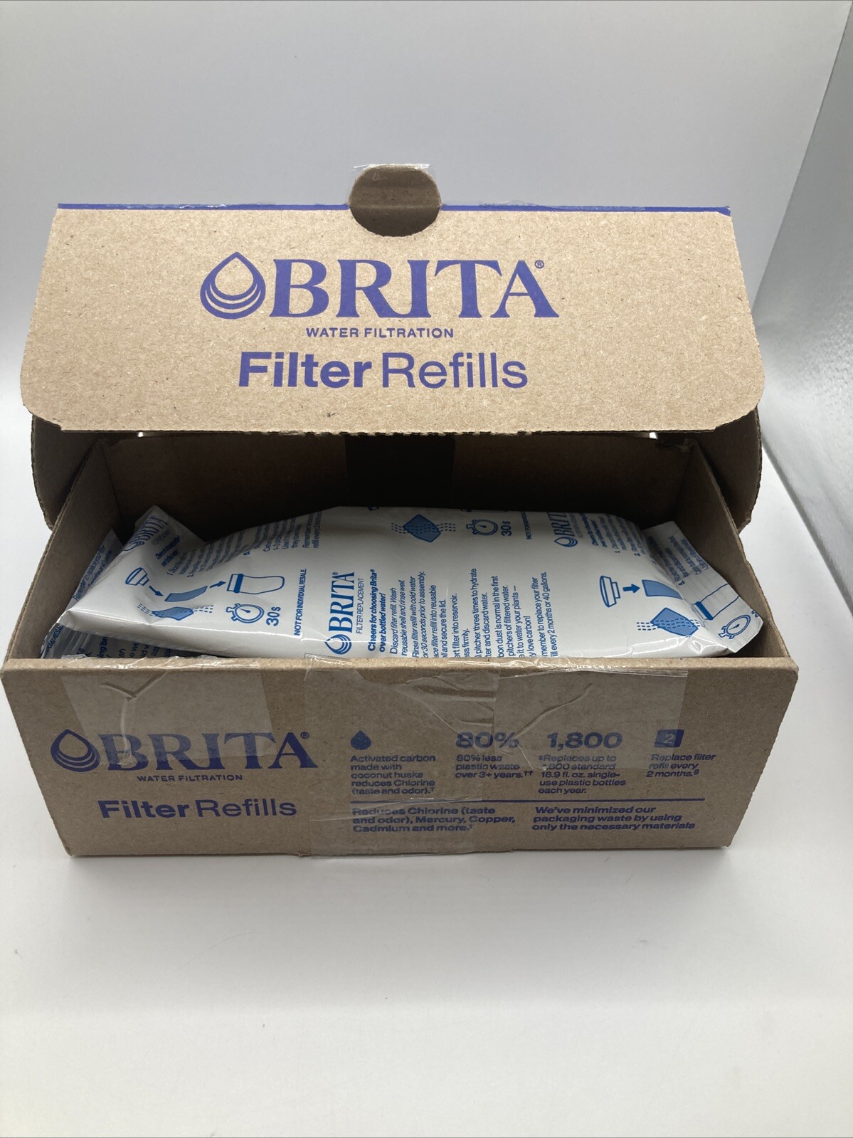 BRITA Refillable Water Filtration System Filter Refills 3 Count, Sealed Pack