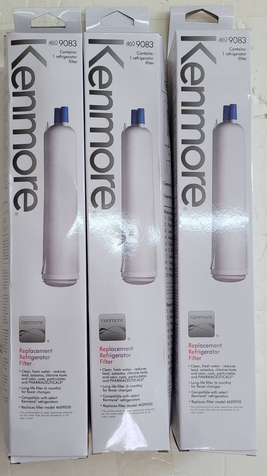 3 Pack KENMORE Genuine 4609083 46-9083 Replacement Refrigerator Water Filters
