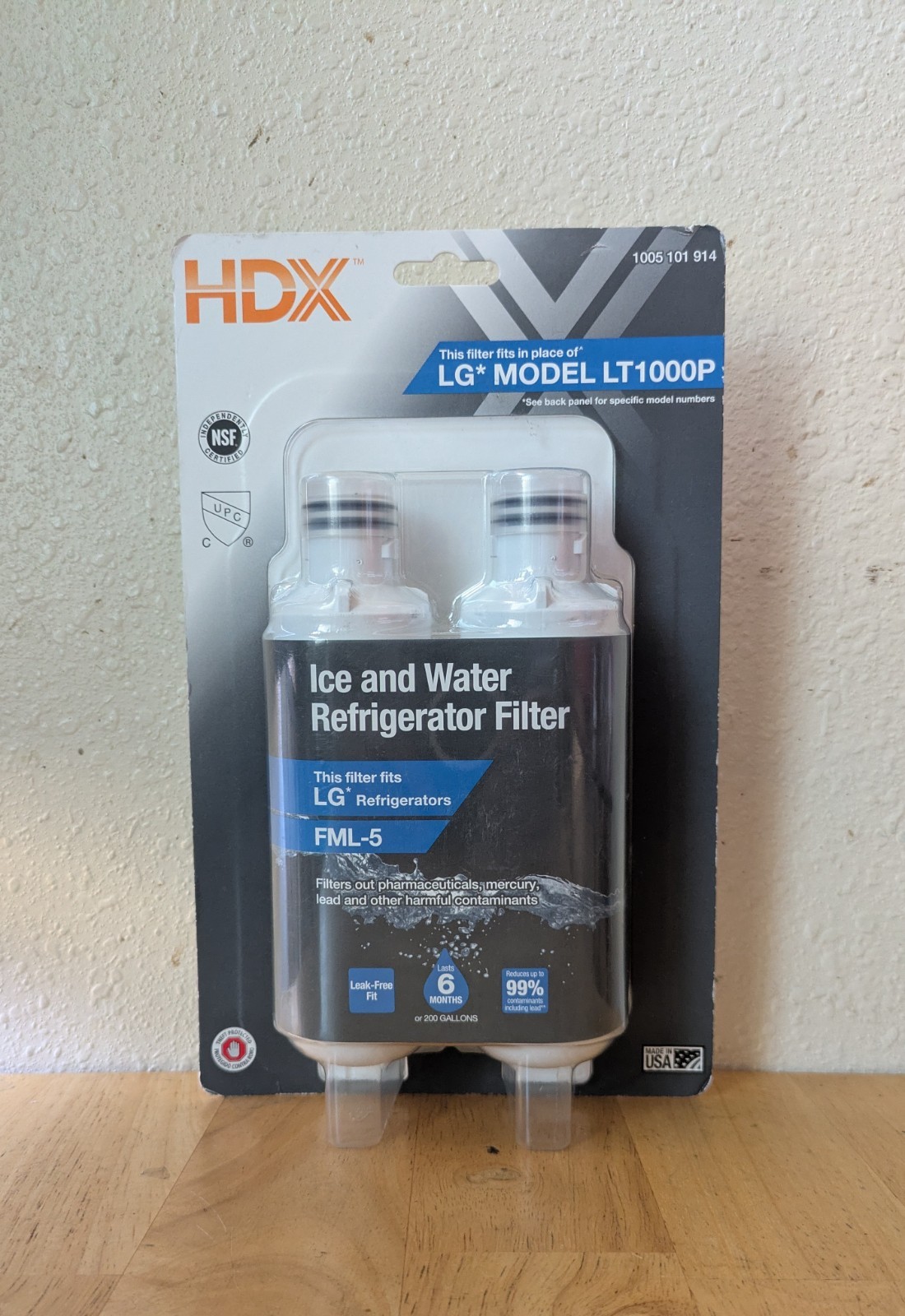 HDX FML-5 Ice and Water Refrigerator Filter for LG Model LT1000P NSF (2-Pack)