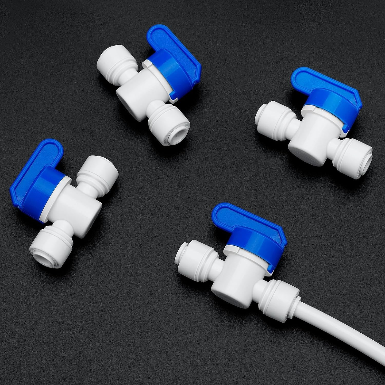 12 Pack 1/4″ Push to Connect Ball Valves – Inline Shut-Off Quick Connect Fitting