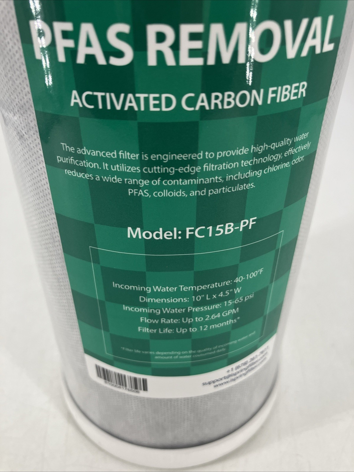 iSpring FC15B-PF: 10″ Filter, 99% PFAS, PFOA/PFOS & Chlorine Removal