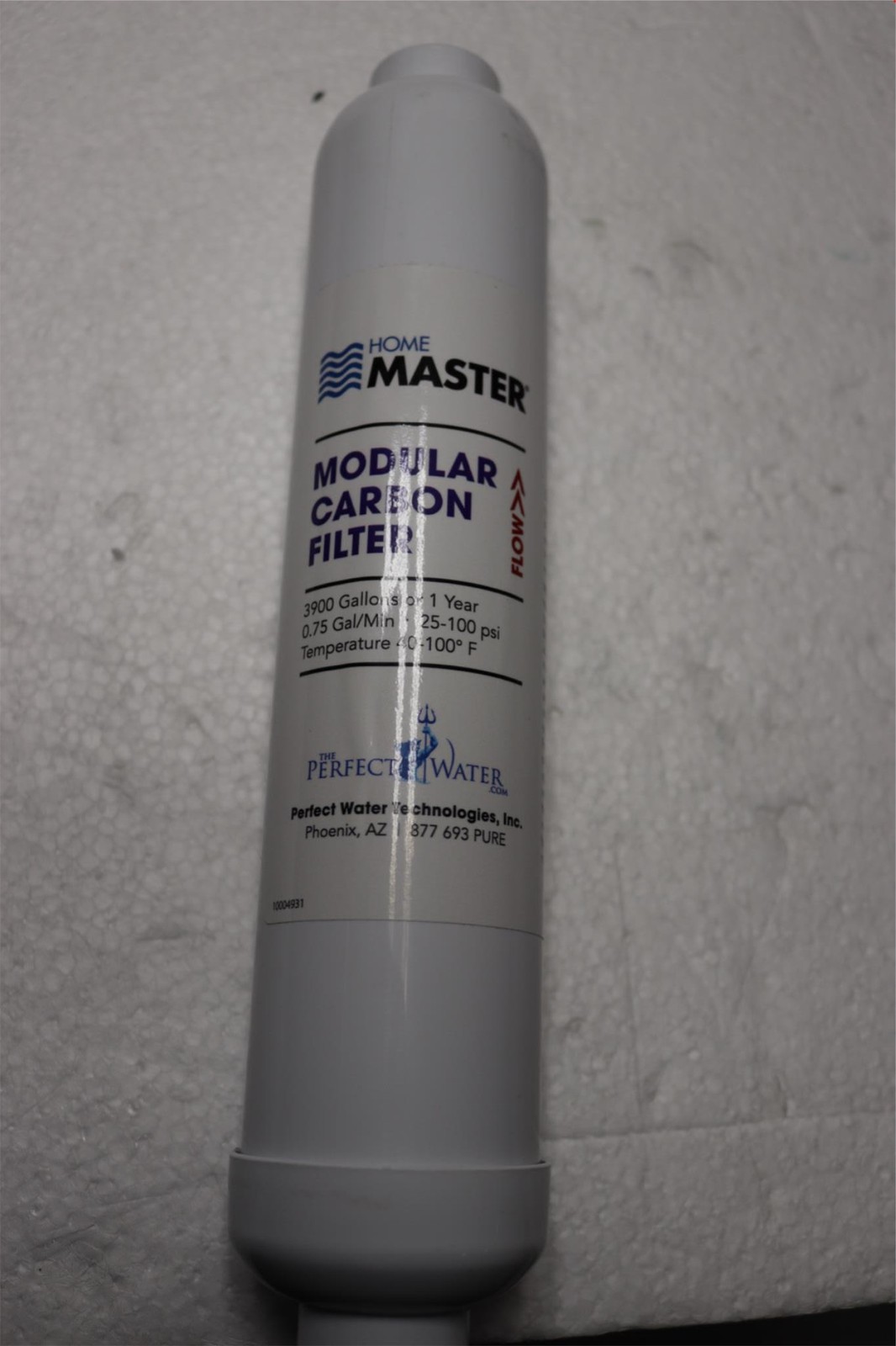 Home Master Modular Carbon Inline Water Filter 3900gal 1 Year 2″x10″ 1/4″ QC GAC